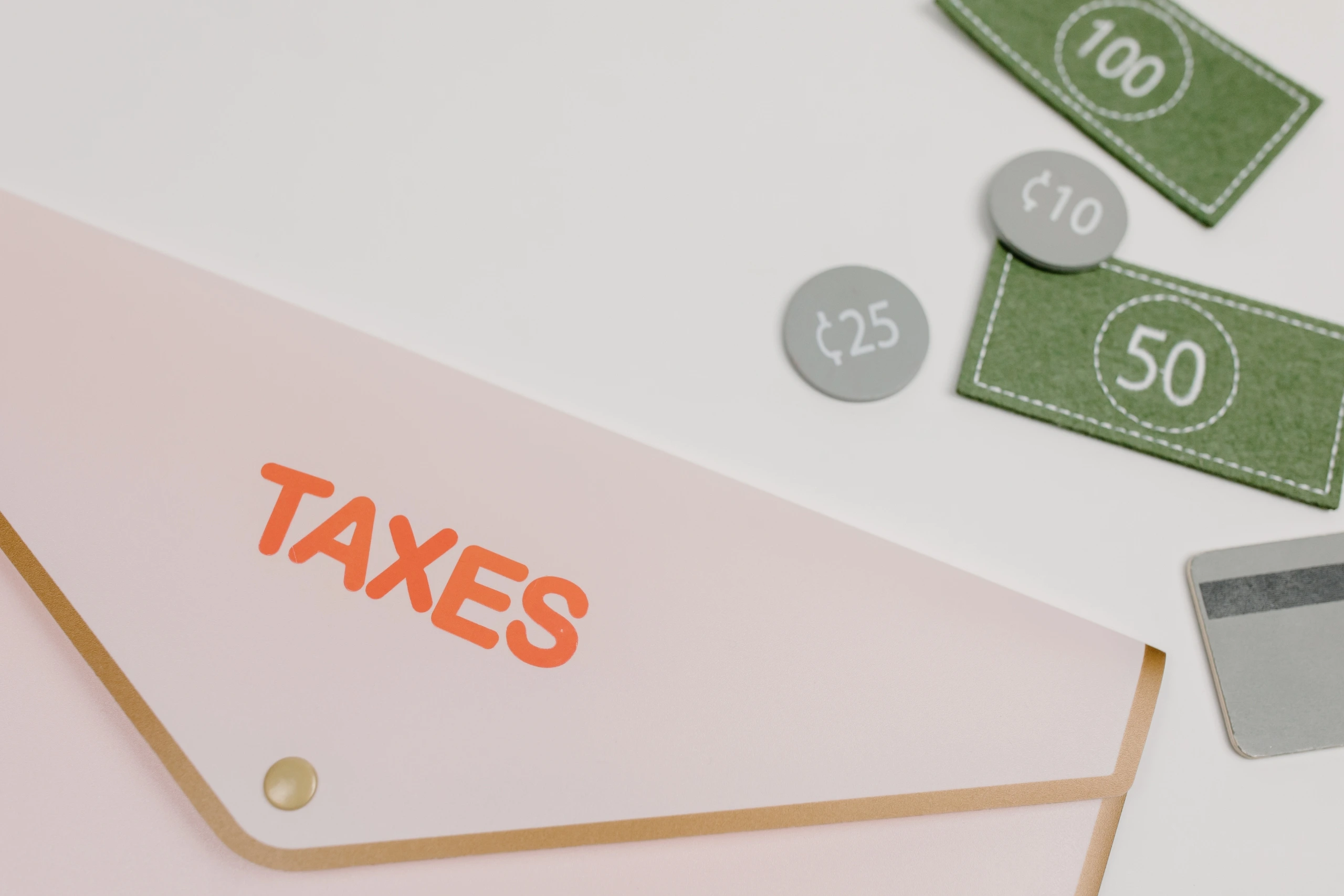 Tax-related documents and coins