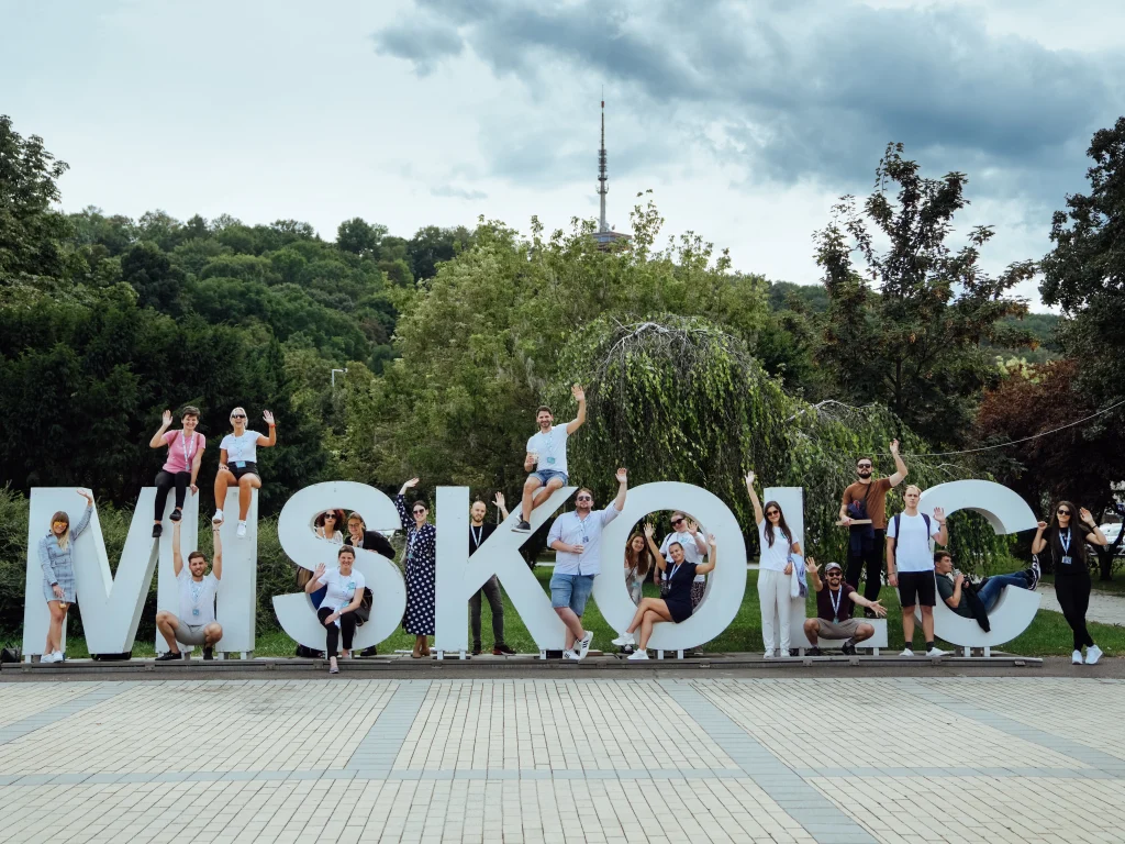People walking in downtown Miskolc