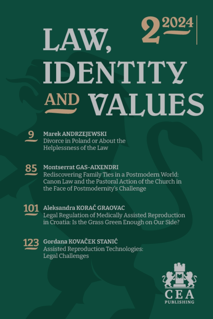 Cover of the Law, Identity and Values journal